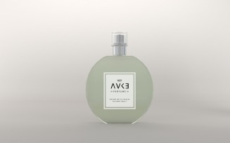 3d render of a transparent perfume bottle isolated on gray background