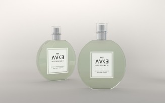 3d render of perfume bottles isolated on white background