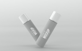 3d render of roller bottles isolated on gray background