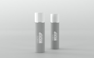 3d render of roller Two bottles isolated on gray background