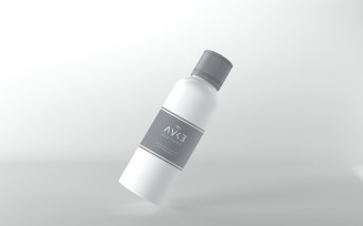 3d render of white bottle with Gray caps isolated on white background