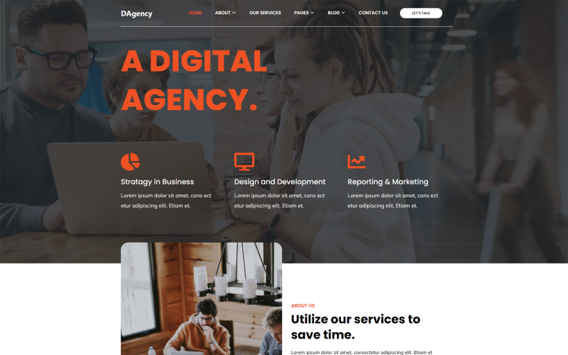DAgency - Creative Digital Agency HTML5 Template Website Template