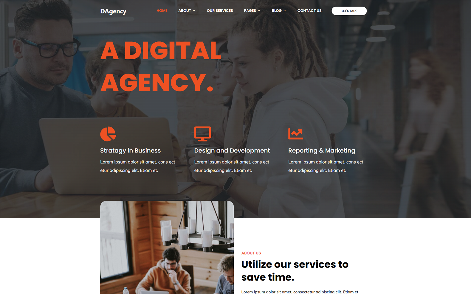 DAgency - HTML5-sjabloon voor creatief digitaal bureau