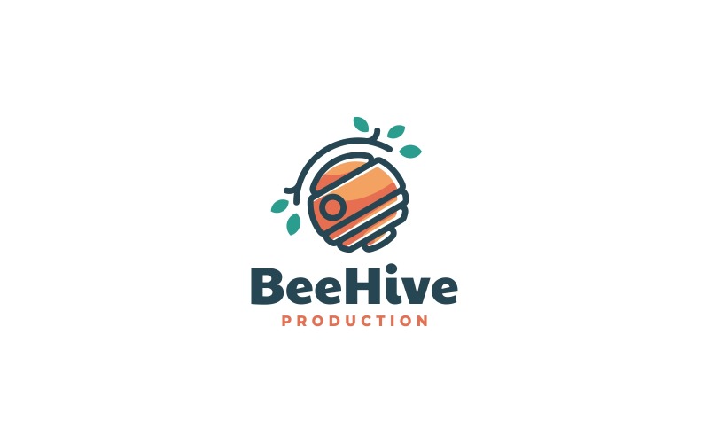 Bee Hive Simple Mascot Logo Logo Template