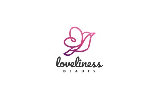 Bird Love Line Art Logo Style