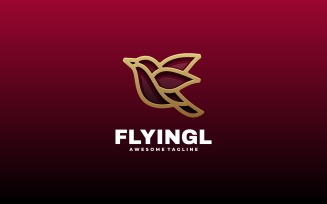 Flying Bird Luxury Line Art Logo