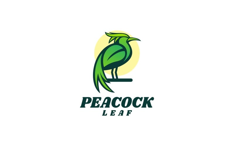 Peacock Leaf Simple Mascot Logo Logo Template