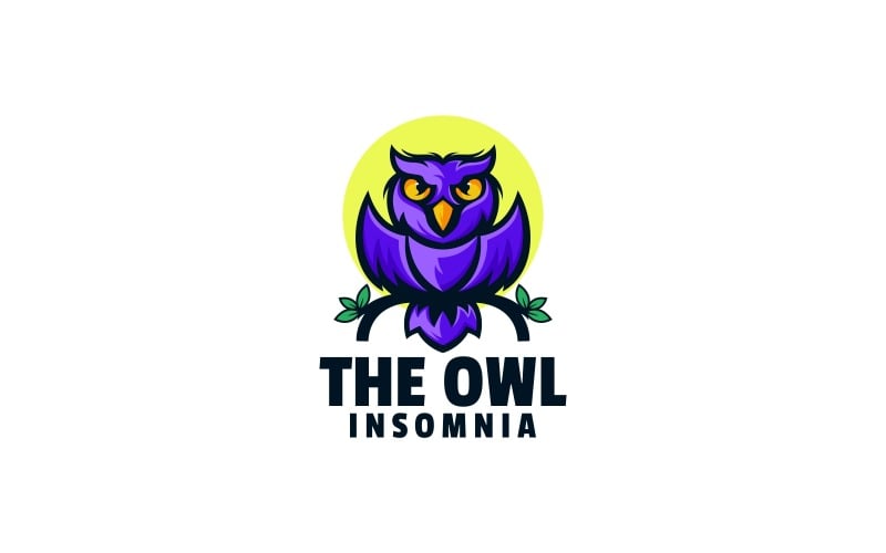 The Owl Simple Mascot Logo Logo Template