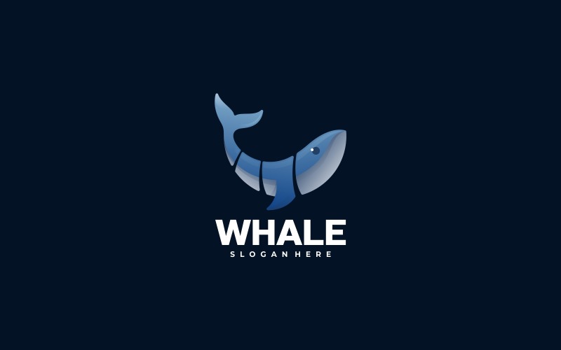 Whale Gradient Logo Design Logo Template