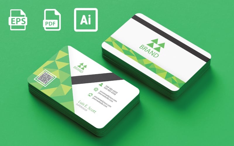 Creative Green Business Card | Modern & Professional Business Card Design Corporate Identity