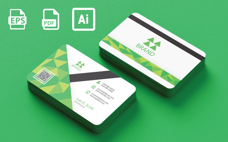 Creative Green Business Card - Business Card Corporate Identity