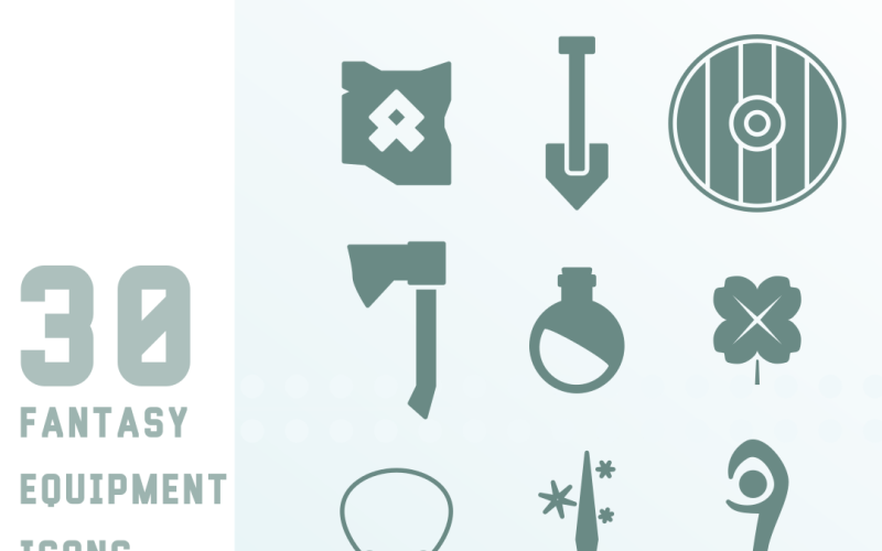 Fantasy Equipment Glyph Iconset Icon Set