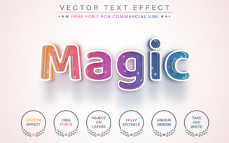 Magic Rainbow - Editable Text Effect, Font Style, Graphics Illustration