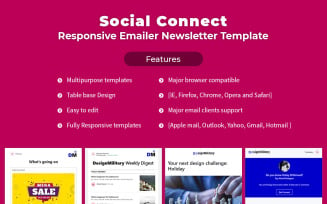 Social Connect - Responsive Email Newsletter Template