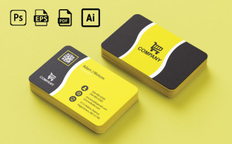 Yellow and Black Color Business Card