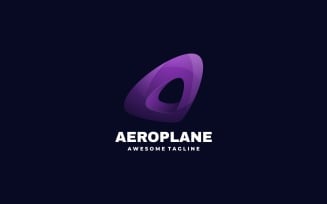 Abstract Aeroplane Gradient Logo