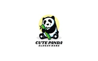 Cute Panda Simple Mascot Logo