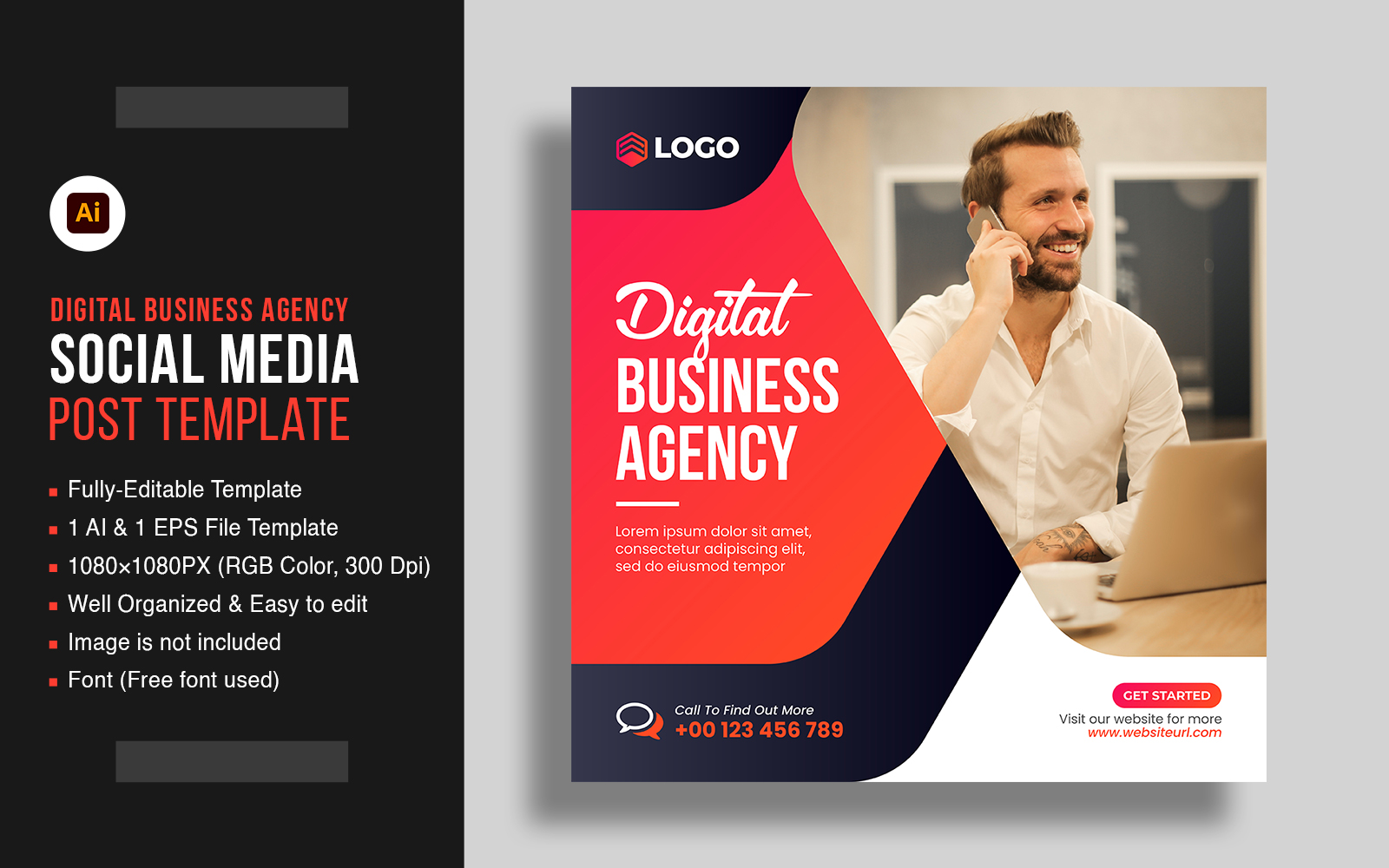Template #224498 Business Agencydigital Webdesign Template - Logo template Preview