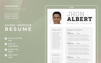3 Pages Adobe InDesign Resume + Cover Letter Template