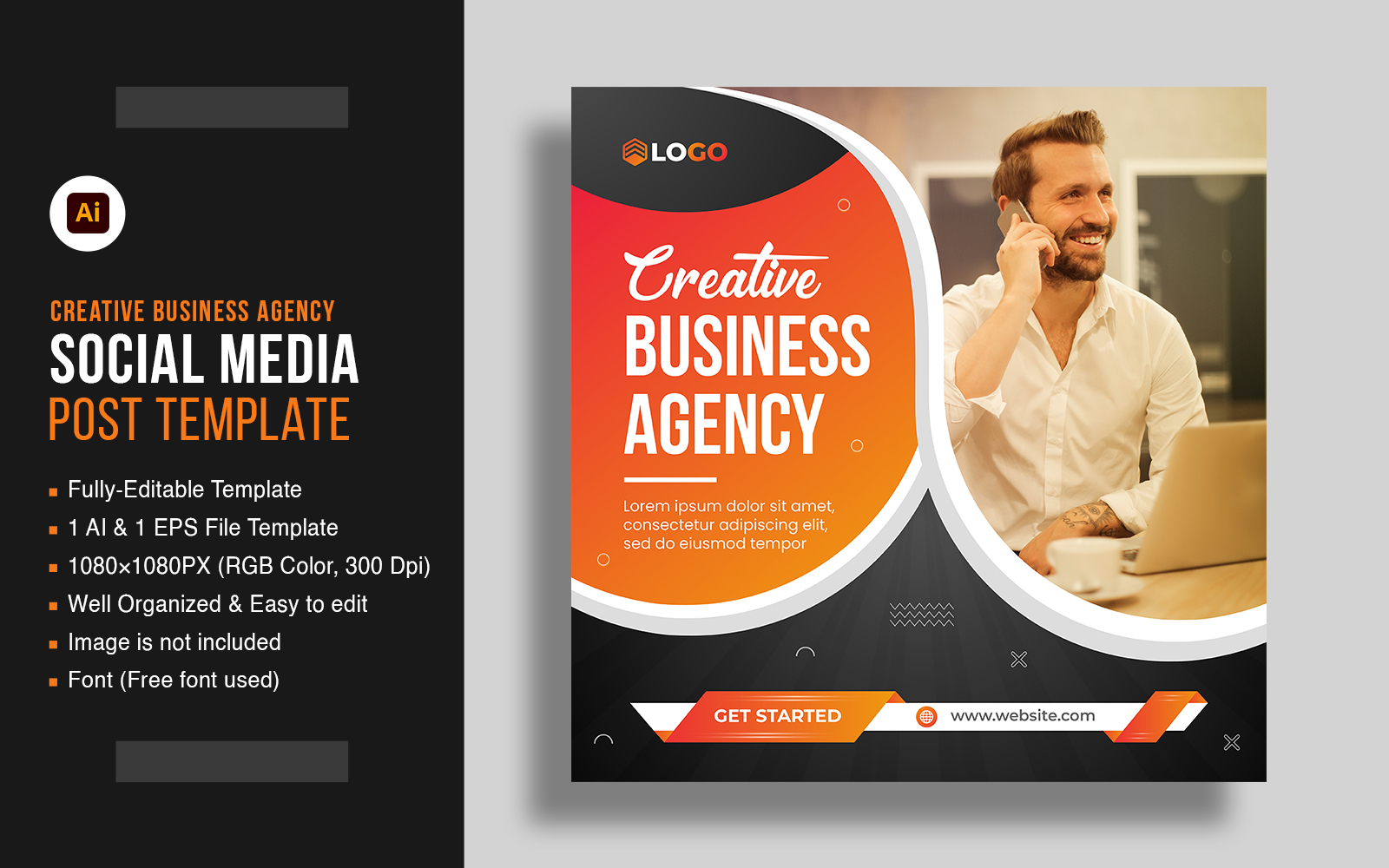 Template #224501 Media Postsocial Webdesign Template - Logo template Preview