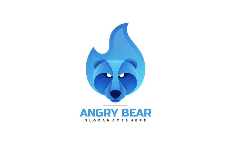 Angry Bear Gradient Logo Style Logo Template