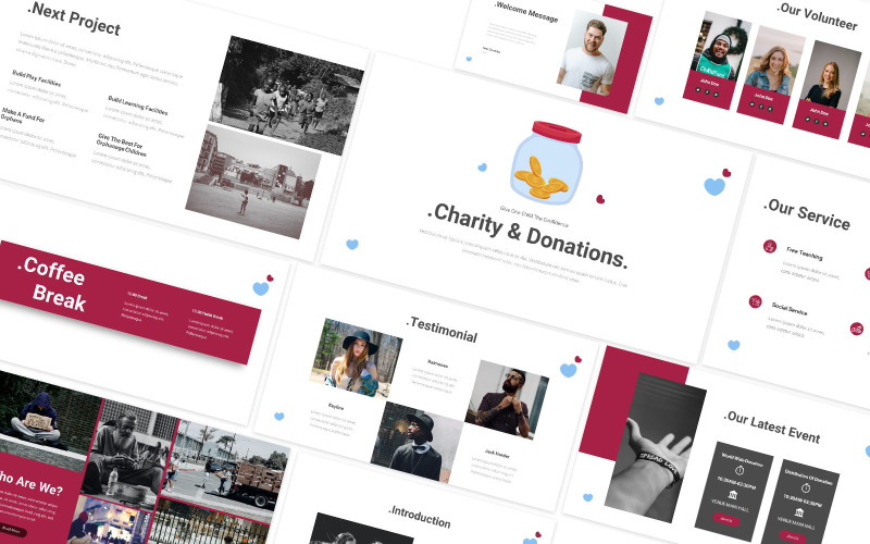 Charity & Donations Powerpoint Template PowerPoint Template