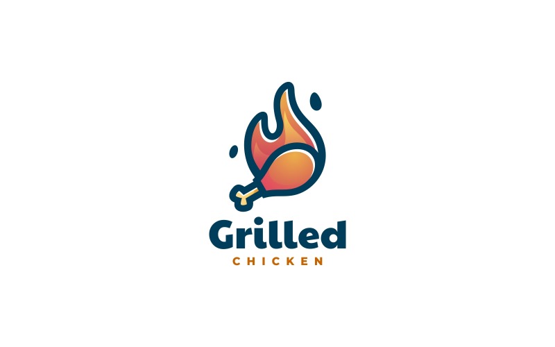 Grilled Chicken Simple Logo Logo Template