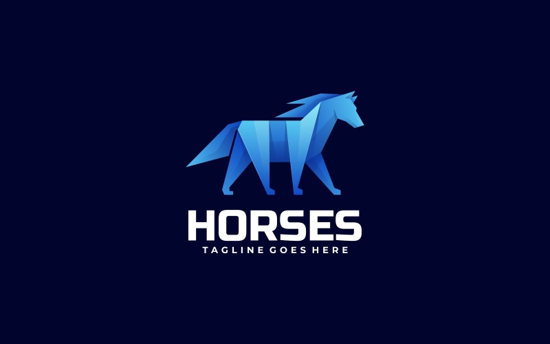 Horse Low Poly Logo Style Logo Template