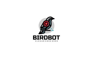 Bird Robot Simple Logo Style