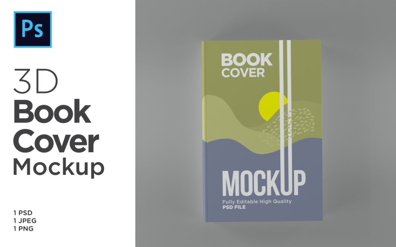 Book Cover Mockup 3d Rendering Illustration Template Product Mockup