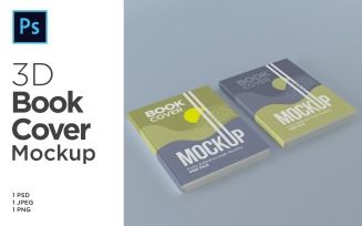 booklet Two Books Cover Mockup 3d Illustration Template