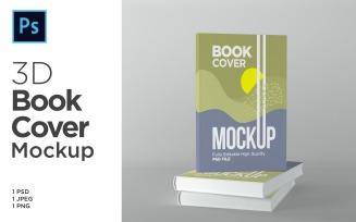There Books Cover Mockup 3d Rendering Illustration