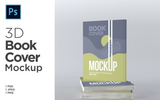 Three Book Cover Mockup 3d Rendering Illustration