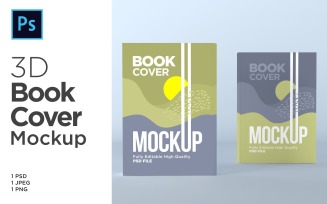 Two Book Cover PSD Mockup 3d Rendering Illustration
