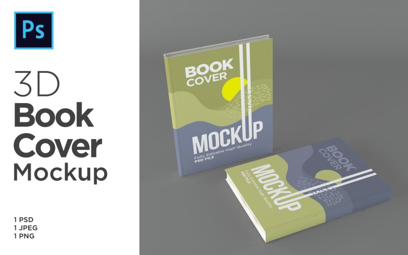 Two Booklet Cover Mockup 3d Rendering Illustration Template Product Mockup