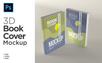 Two Booklet Cover Mockup 3d Rendering Illustration