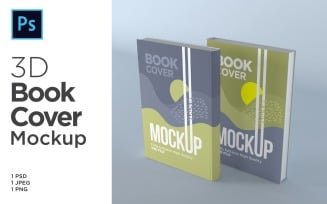 Two Books Cover PSD Mockup 3d Rendering Template