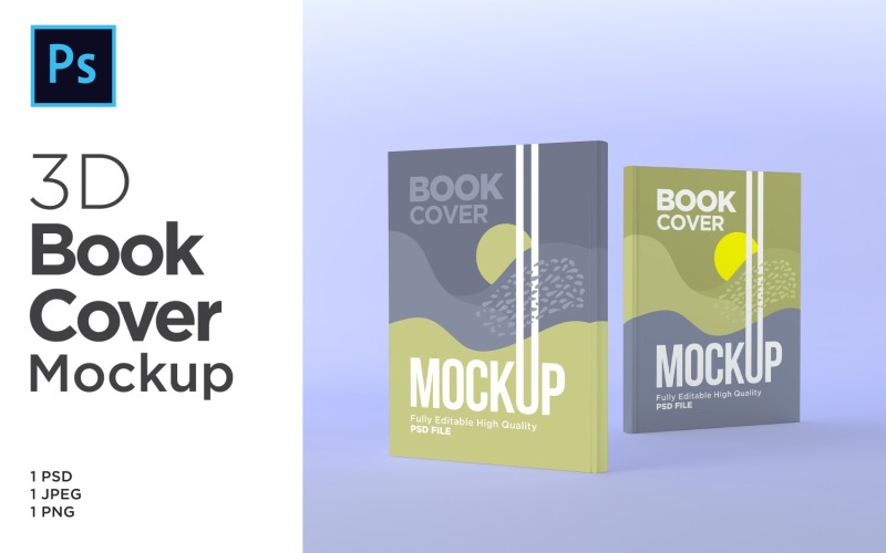 Two catalog Book Cover Mockup 3d Rendering Illustration Product Mockup