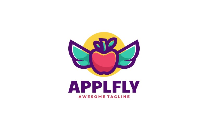 Apple Fly Simple Logo Style Logo Template