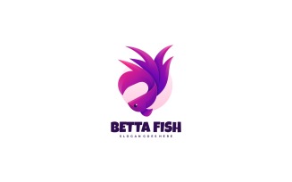 Betta Fish Gradient Color Logo