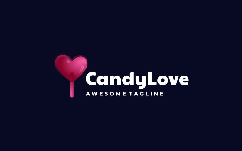 Candy Love Gradient Logo Style Logo Template