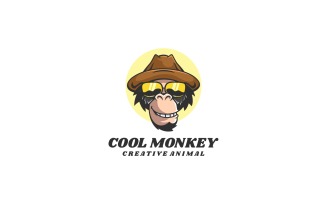 Cool Monkey Cartoon Logo Style