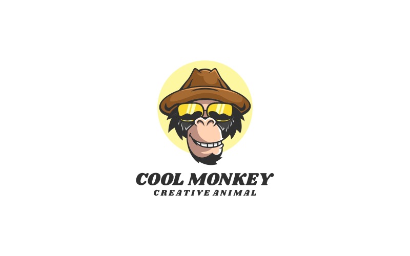 Cool Monkey Cartoon Logo Style Logo Template