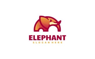 Elephant Gradient Mascot Logo