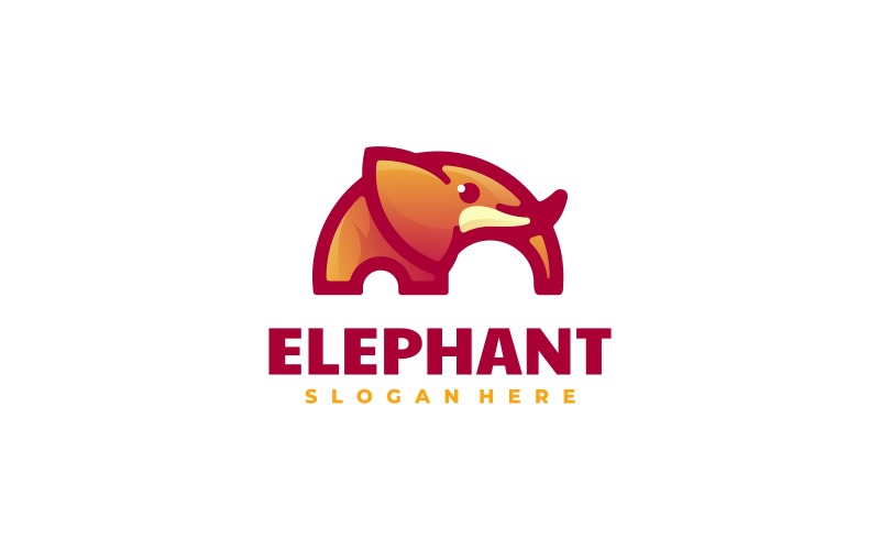Elephant Gradient Mascot Logo Logo Template