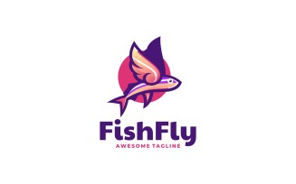 Fish Fly Color Mascot Logo
