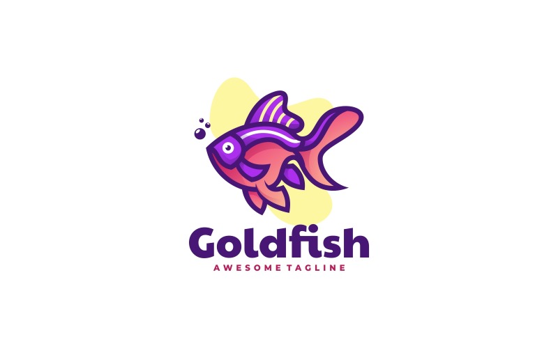 Goldfish Color Mascot Logo Logo Template