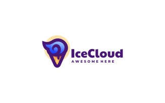 Ice Cloud Simple Logo Style