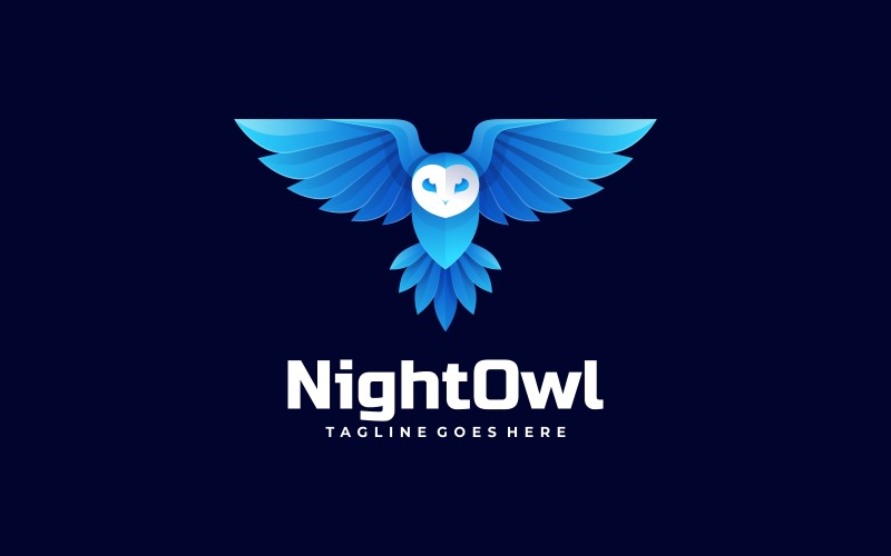 Night Owl Gradient Logo Style Logo Template