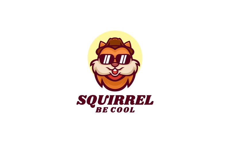 Squirrel be Cool Cartoon Logo Logo Template